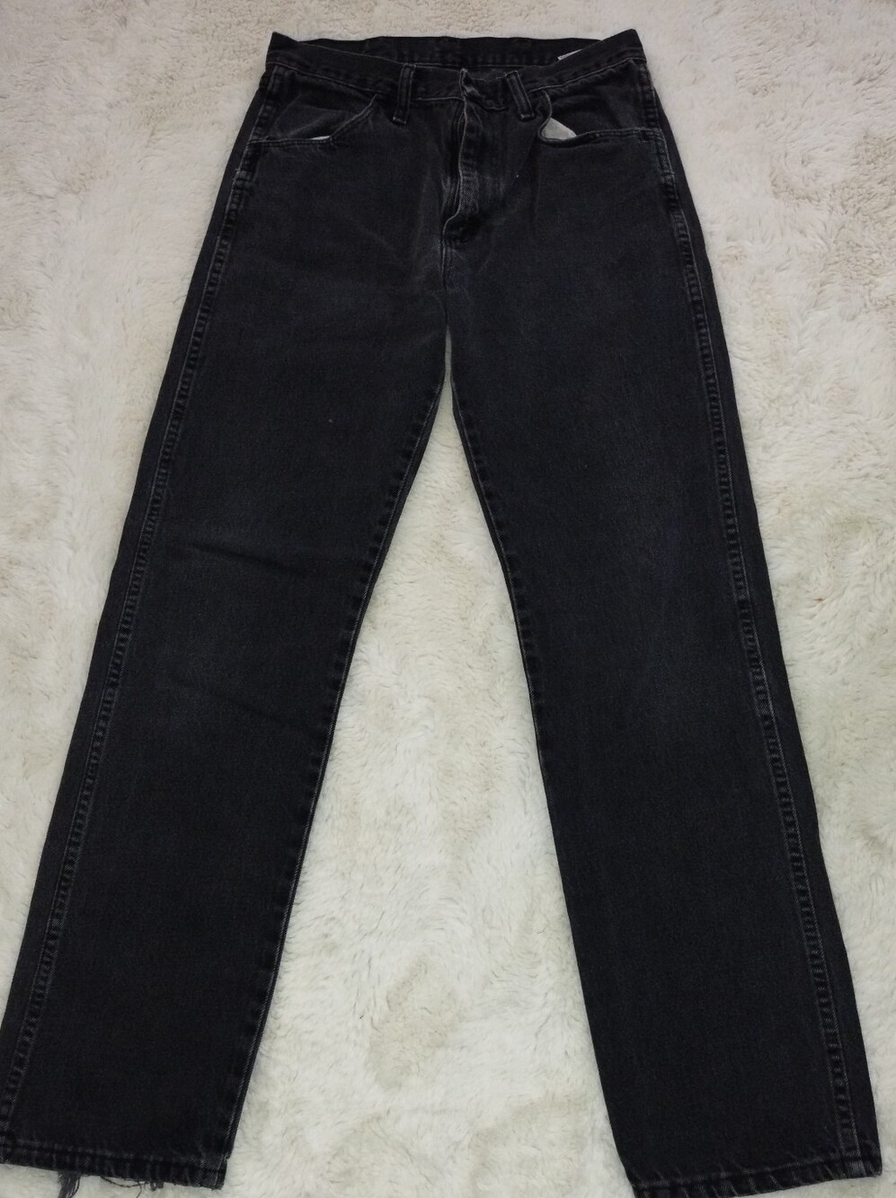 Rustler Men's Washed Black Straight Jeans